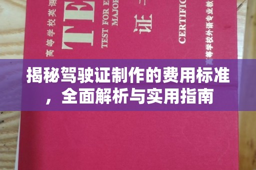 温州揭秘驾驶证制作的费用标准，全面解析与实用指南