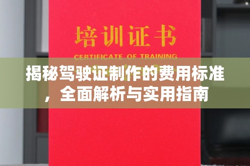 温州揭秘驾驶证制作的费用标准，全面解析与实用指南